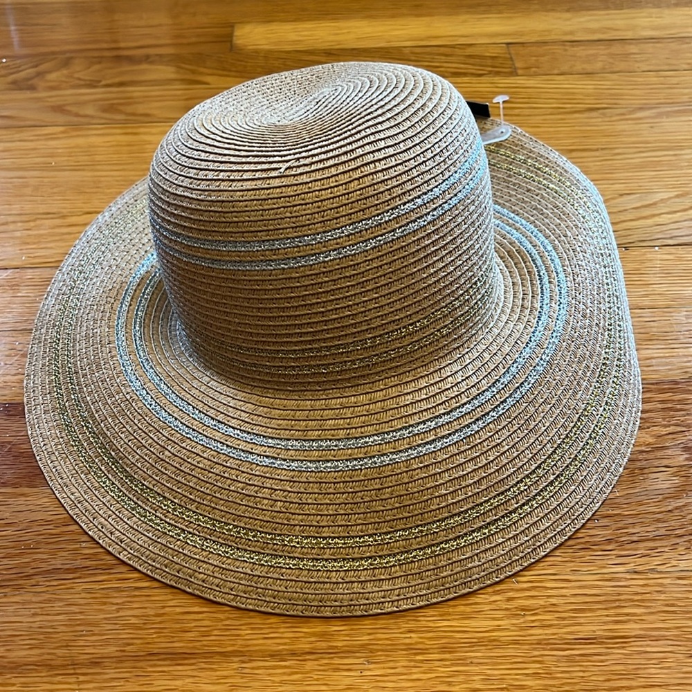 Magid hat beach UPF 50+ . Packable. Color Toast with gold and silver shimmer.